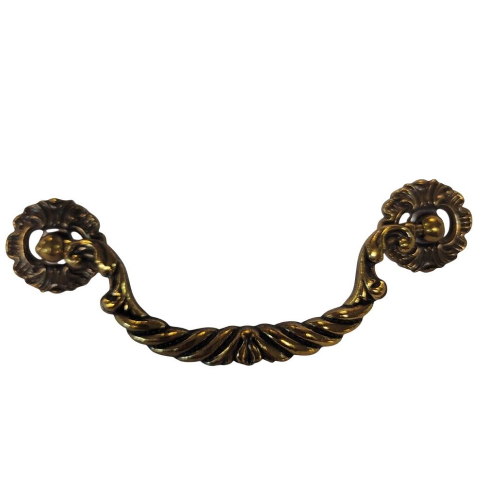 Vintage KBS 1996 Ornate Scroll Brass Cabinet Pulls Handles Set 12 Dresser Classy